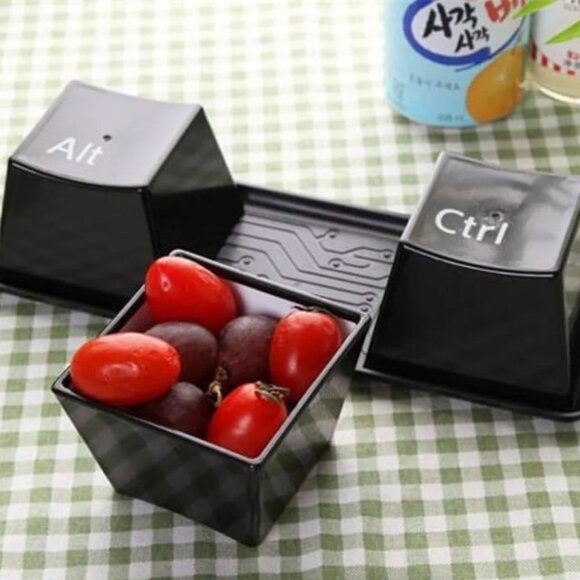 (Set of x3) Ctrl-Alt-Del - Computer Key Mug/Bowl Set - Black with White Text - Picture 3 of 8